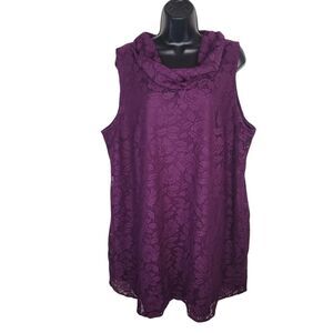 Lane Bryant Purple Lace Sleeveless Tunic Mini Dress Size 26